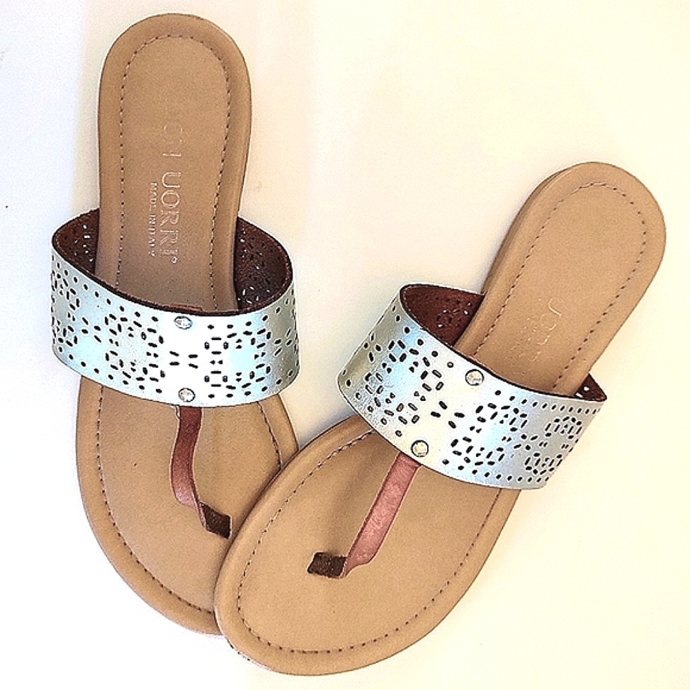 Italian Leather Flip Flop Sandals | 6.5/ 7